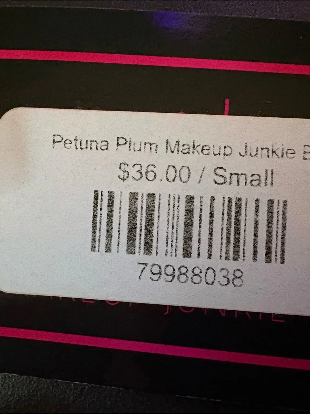 New with Tag! Makeup Junkie Retired Small Petunia Plum Bag